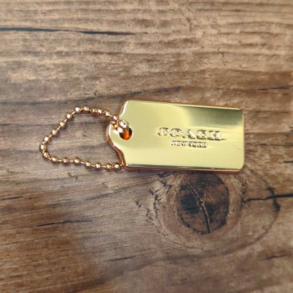 Coach Metal Gold Tone Bag Tag Key Chain